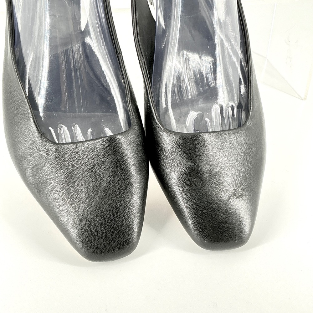 Vince Size 9 EUR 40 Black Leather Square Toe Slingback Flats Vida - Picture 8 of 12